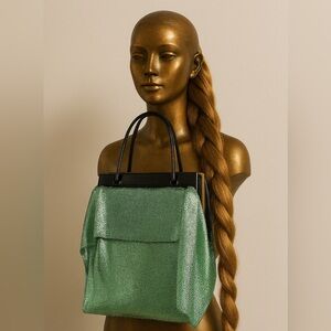 Sea Green Chainmaille Vintage Reloved Bag 💼